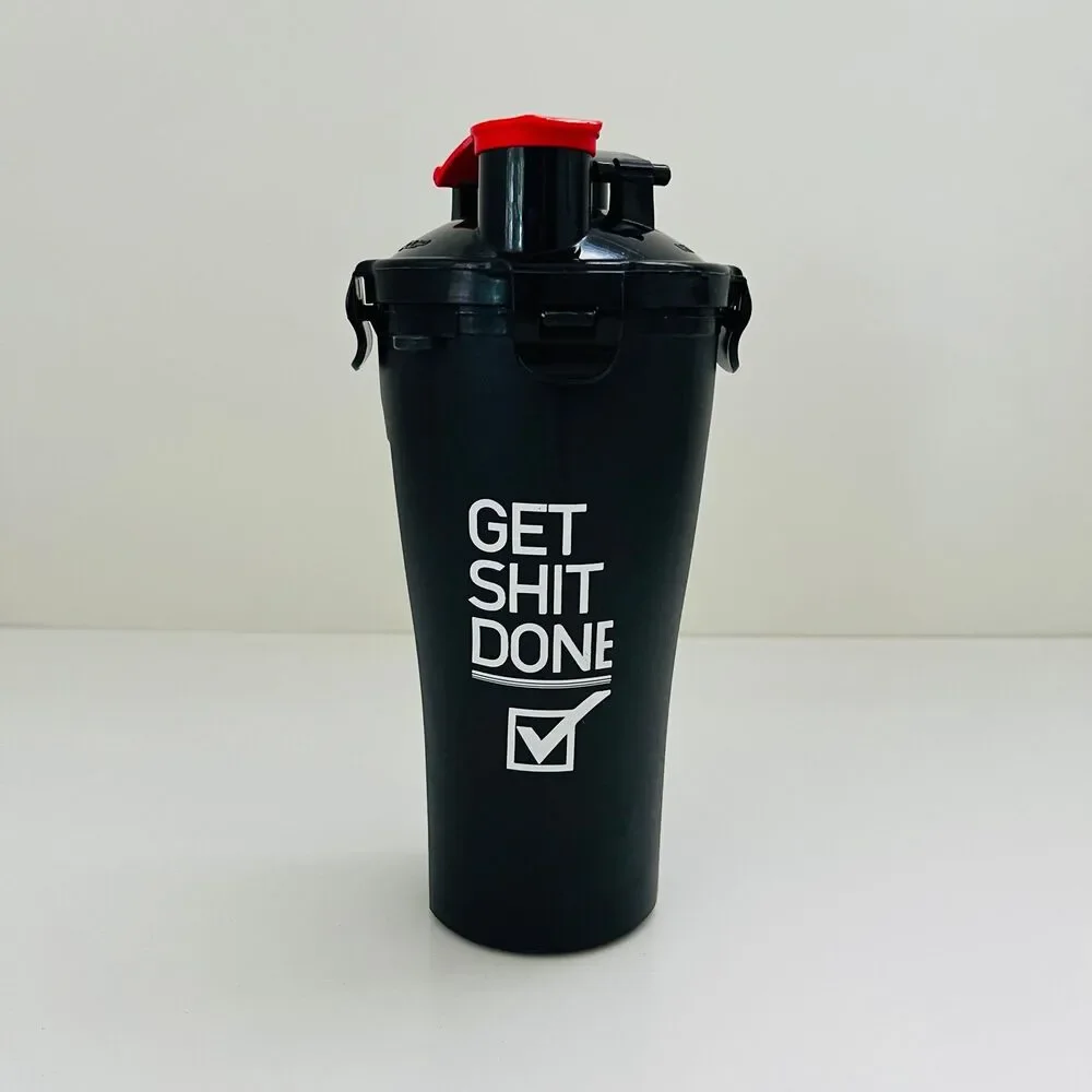 HYDRA CUP Black Get Sh*t Done High Performance Dual Shaker Bottle 2 in 1